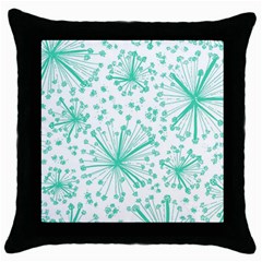 Pattern Floralgreen Throw Pillow Case (black) by Nexatart