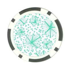 Pattern Floralgreen Poker Chip Card Guard by Nexatart