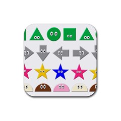 Cute Symbol Rubber Coaster (square)  by Nexatart