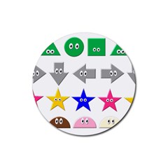 Cute Symbol Rubber Coaster (round)  by Nexatart
