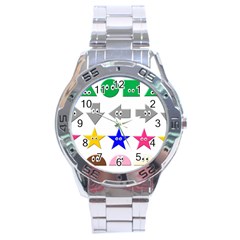 Cute Symbol Stainless Steel Analogue Watch by Nexatart