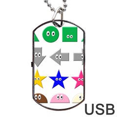 Cute Symbol Dog Tag Usb Flash (one Side) by Nexatart