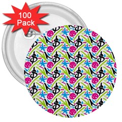 Cool Graffiti Patterns  3  Buttons (100 Pack) 
