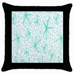 Pattern Floralgreen Throw Pillow Case (black) by Nexatart