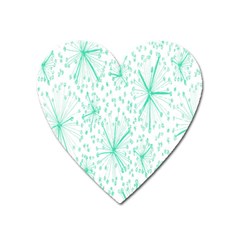 Pattern Floralgreen Heart Magnet by Nexatart
