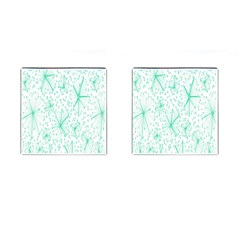 Pattern Floralgreen Cufflinks (square) by Nexatart