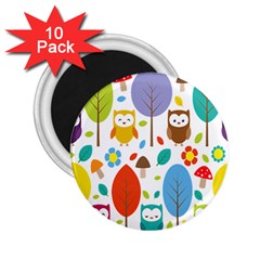 Cute Owl 2 25  Magnets (10 Pack) 