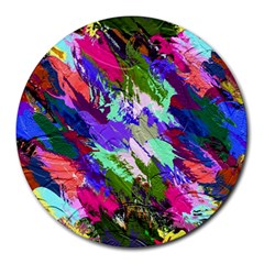 Tropical Jungle Print And Color Trends Round Mousepads by Nexatart