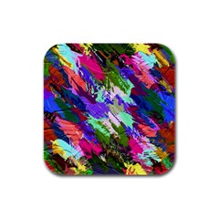 Tropical Jungle Print And Color Trends Rubber Square Coaster (4 Pack)  by Nexatart