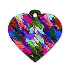 Tropical Jungle Print And Color Trends Dog Tag Heart (two Sides) by Nexatart