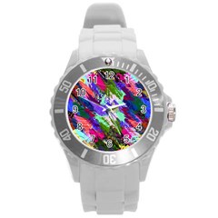 Tropical Jungle Print And Color Trends Round Plastic Sport Watch (l) by Nexatart