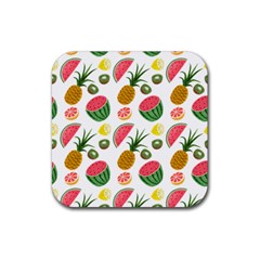 Fruits Pattern Rubber Coaster (square)  by Nexatart