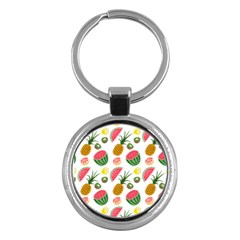 Fruits Pattern Key Chains (round)  by Nexatart