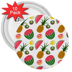 Fruits Pattern 3  Buttons (10 Pack) 