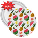 Fruits Pattern 3  Buttons (10 pack)  Front