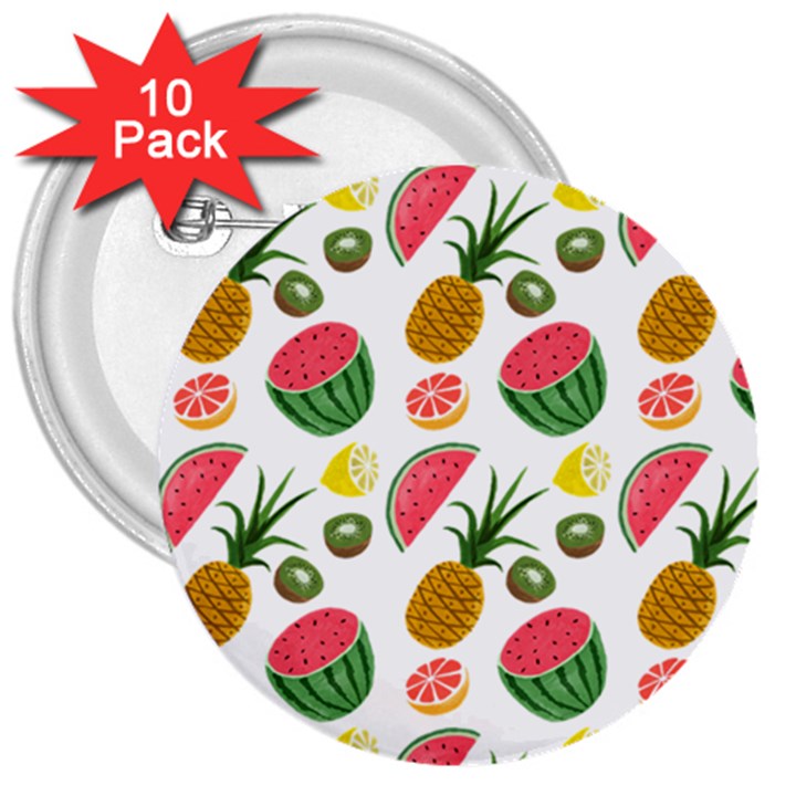 Fruits Pattern 3  Buttons (10 pack) 