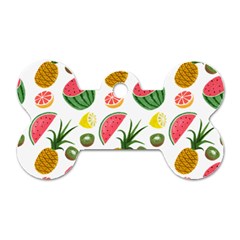 Fruits Pattern Dog Tag Bone (two Sides) by Nexatart