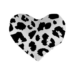 Leopard Skin Standard 16  Premium Flano Heart Shape Cushions by Nexatart