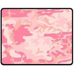 Pink Camo Print Double Sided Fleece Blanket (medium)  by Nexatart