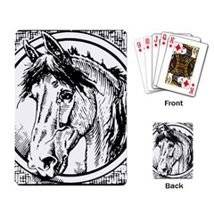 Framed Horse Playing Card by Nexatart