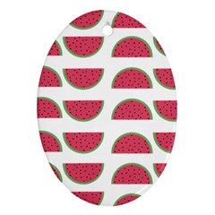 Watermelon Pattern Oval Ornament (two Sides) by Nexatart
