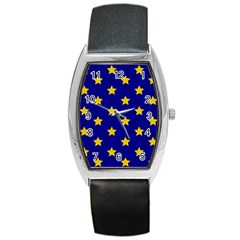 Star Pattern Barrel Style Metal Watch by Nexatart