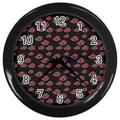Cloud Red Brown Wall Clocks (black) by Mariart
