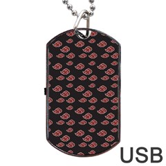 Cloud Red Brown Dog Tag Usb Flash (one Side)