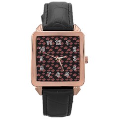 Cloud Red Brown Rose Gold Leather Watch  by Mariart