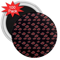 Cloud Red Brown 3  Magnets (100 Pack)