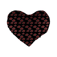 Cloud Red Brown Standard 16  Premium Heart Shape Cushions