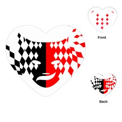 Face Mask Red Black Plaid Triangle Wave Chevron Playing Cards (heart) 