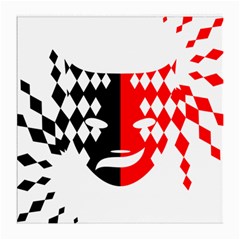Face Mask Red Black Plaid Triangle Wave Chevron Medium Glasses Cloth by Mariart