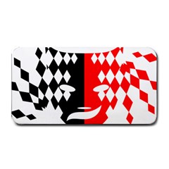 Face Mask Red Black Plaid Triangle Wave Chevron Medium Bar Mats by Mariart