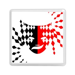 Face Mask Red Black Plaid Triangle Wave Chevron Memory Card Reader (square)  by Mariart