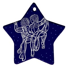 Gemini Zodiac Star Ornament (star) by Mariart