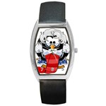 Grandma Penguin Barrel Style Metal Watch Front