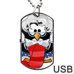 Grandma Penguin Dog Tag Usb Flash (one Side) by Nexatart