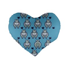 Funny Cow Pattern Standard 16  Premium Heart Shape Cushions by Nexatart