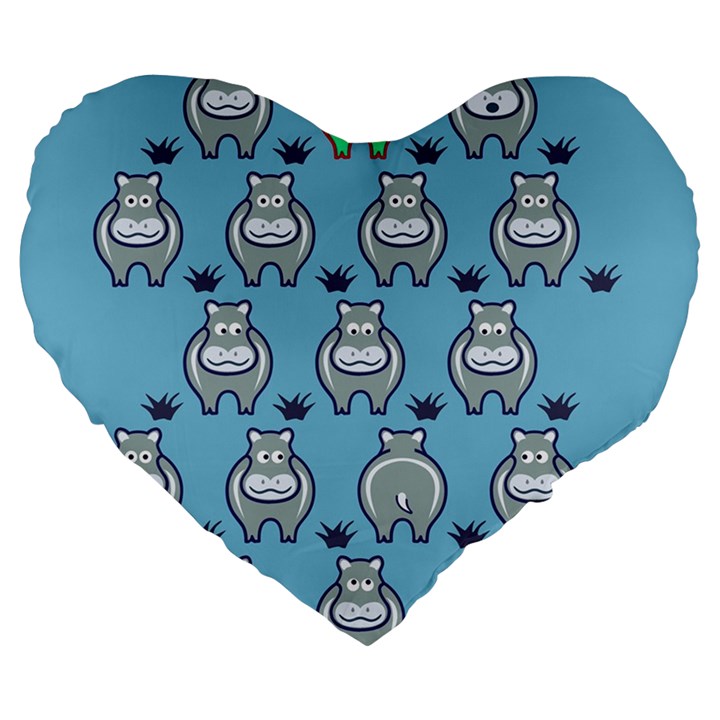 Funny Cow Pattern Large 19  Premium Flano Heart Shape Cushions