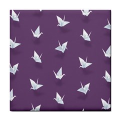 Goose Swan Animals Birl Origami Papper White Purple Tile Coasters by Mariart