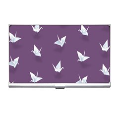 Goose Swan Animals Birl Origami Papper White Purple Business Card Holders by Mariart