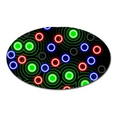 Neons Couleurs Circle Light Green Red Line Oval Magnet