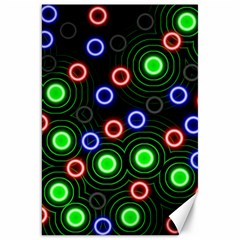 Neons Couleurs Circle Light Green Red Line Canvas 20  X 30  