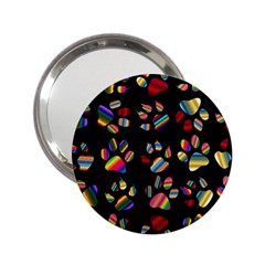 Colorful Paw Prints Pattern Background Reinvigorated 2 25  Handbag Mirrors by Nexatart