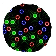 Neons Couleurs Circle Light Green Red Line Large 18  Premium Round Cushions