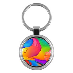 Paint Rainbow Color Blue Red Green Blue Purple Key Chains (round) 