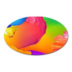 Paint Rainbow Color Blue Red Green Blue Purple Oval Magnet