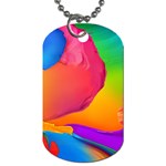 Paint Rainbow Color Blue Red Green Blue Purple Dog Tag (One Side) Front