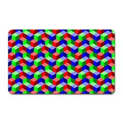 Seamless Rgb Isometric Cubes Pattern Magnet (rectangular) by Nexatart